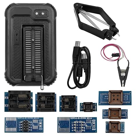 DollaTek T48 Mini Pro Universal USB Programmer with 10 Adapters Supports 31000 ICs for SPI/Nor/NAND Flash/EMMC/IC Tester TL866CS TL866II Plus Replacement BIOS MCU EEPROM AVR PIC