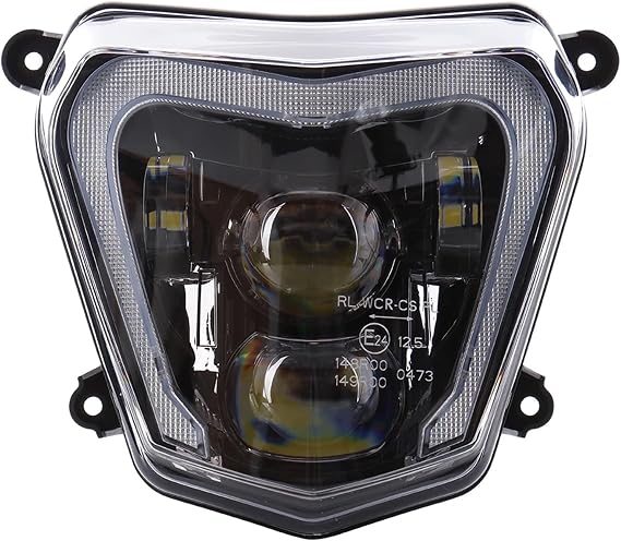 GKALSUEGE Headlight Headlamp Compatible With KTM Duke 690 R 690R 2012-2016 2017 2018 2019 E24 E-mark Motorcycle Head Light Lamp H4 Bulb with DRL