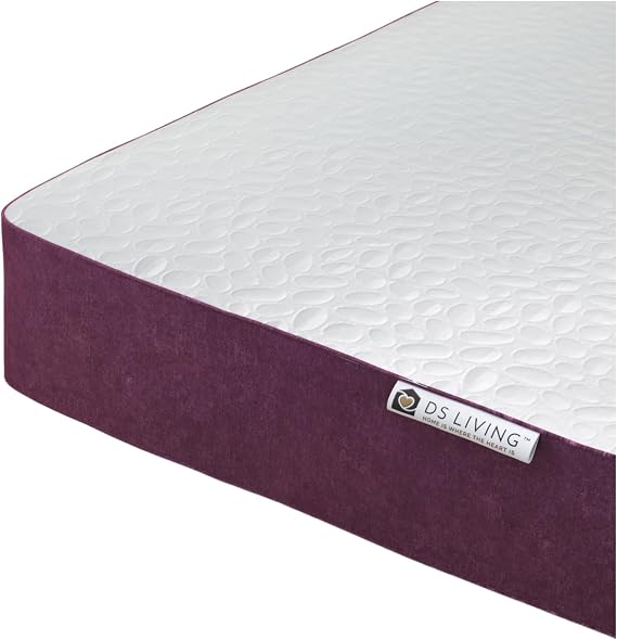 DS Living Reve Ruby 5-Layer Luxury Gel-Flex 10 inch Memory Foam Mattress, Hypoallergenic, Medium-Firm with Washable Soft Knit Cover and Ultra-Cooling Technology, 4FT6 Double Bed (135x190x25.4cm)