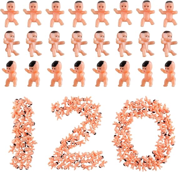 120pcs Mini Plastic Babies 1Inch Tiny Baby Figurines Dolls King Cake Babies