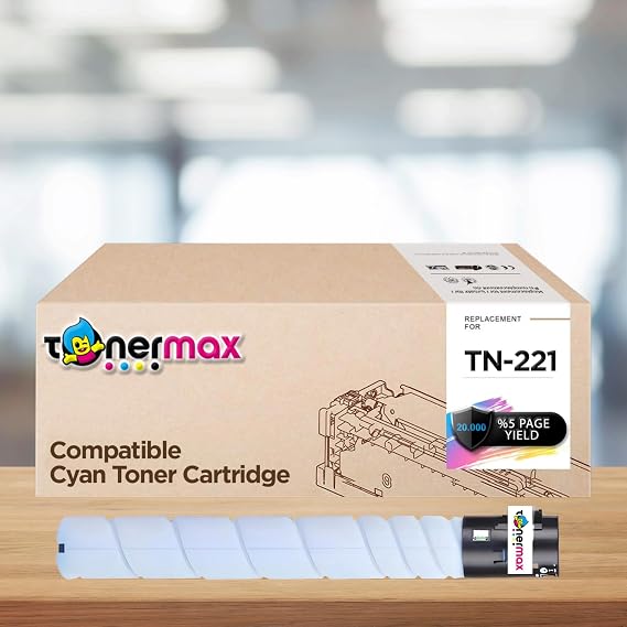 tonermax Konica Minolta Compatible TN-221 Equivalent Toner Blue / Bizhub C227 / C287