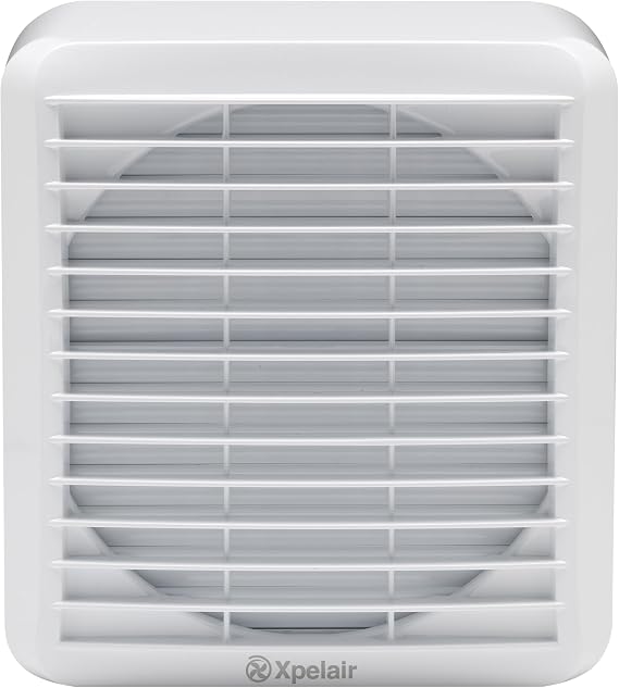 Xpelair GXC6EC 6 Inch/ 150mm Extractor Fan, 220-240V 50/60HZ With EC motor, For Fitting in Kitchen Single & Double Glazed Windows With Pullcord, White