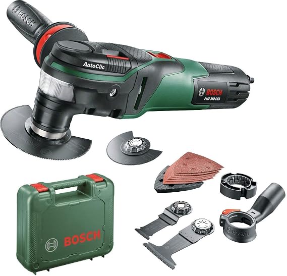 Bosch 0603102200 Multifunctional Tool PMF 350 CES (350 Watt for Starlock and Starlock Plus Accessories in Case) Black / Green