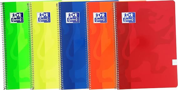 Oxford, A4 Grid Notebooks, Soft Cover, 80 Sheets, Vivid Colours