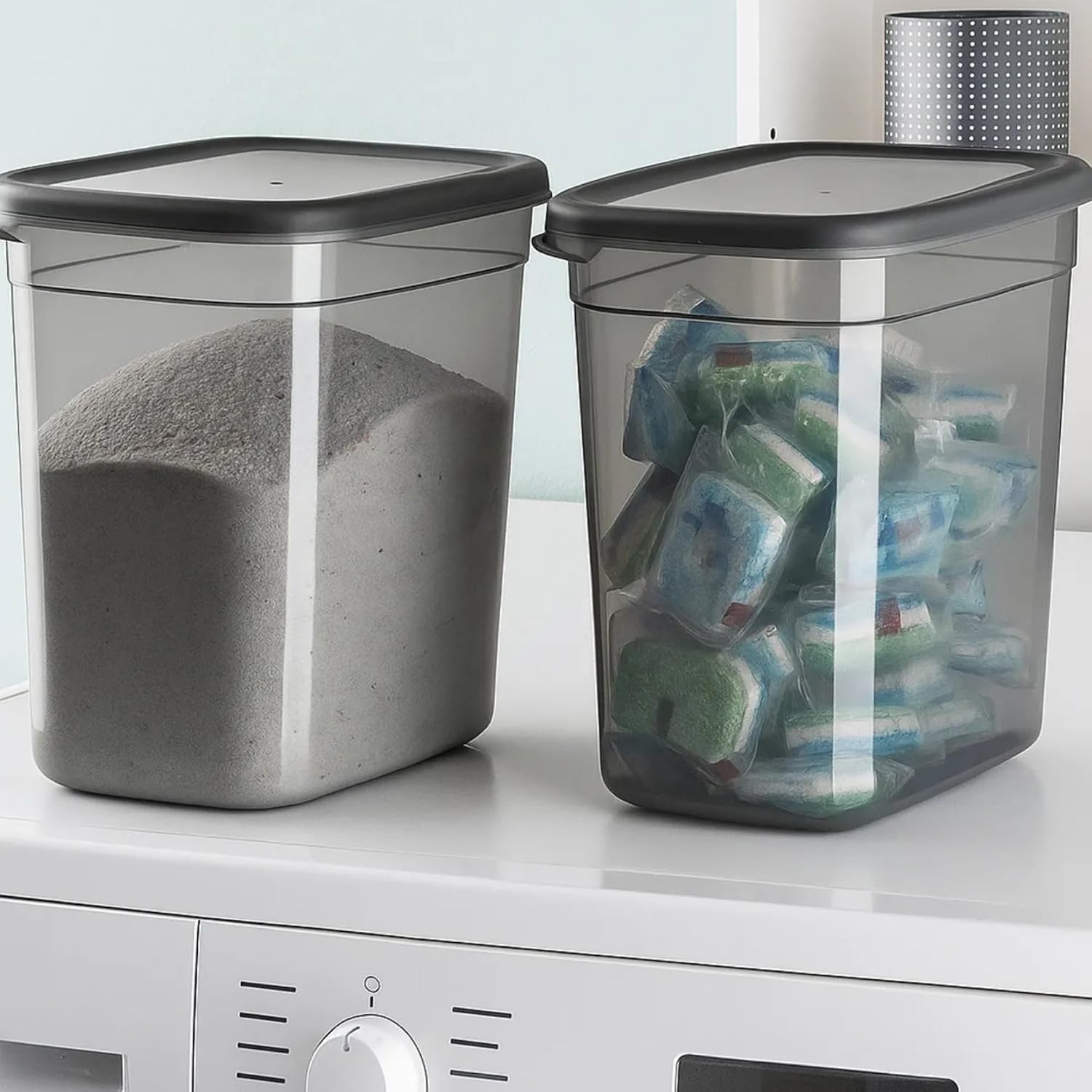 2000 Ml Detergent Container Tablet  Detergent Storage Container Set of 2 Anthracite
