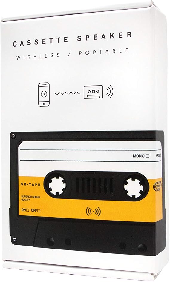 Suck UK Cassette Speaker | Retro Bluetooth Speaker | Tech Gadgets | Cassette Tape Novelty | Retro Speakers | Wireless Bluetooth Speakers | Home Accessories | Portable Player | Phone Accessories
