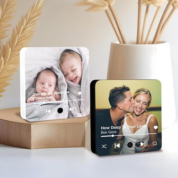 Custom Fridge Magnets with Photo and Music,Music Magnets for Fridge,Gifts ForMom,Dad,Birthday,Anniversary,Father's Day,Mother's Day,Weddings,Christmas,Valentine's Day