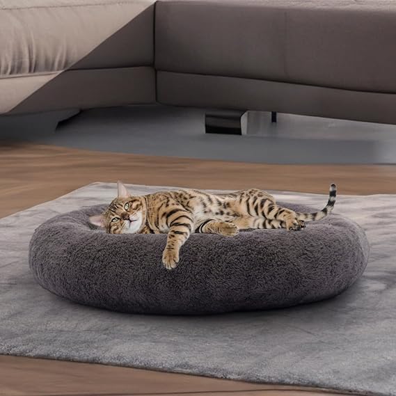 Pugalo LARGE Model (65 cm) Puffy Kedi Köpek Yatağı (Antrasit)