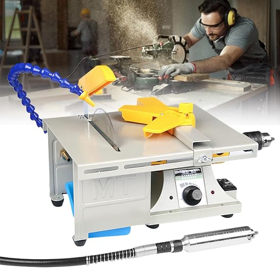 Rock Polishing Buffer Machine - Ideal for DIY Projects - Includes Speed Adjustable Bench Lathe Polisher/Flexible Shaft/Water Pipe - Perfect for Grinding-Cutting-Drilling