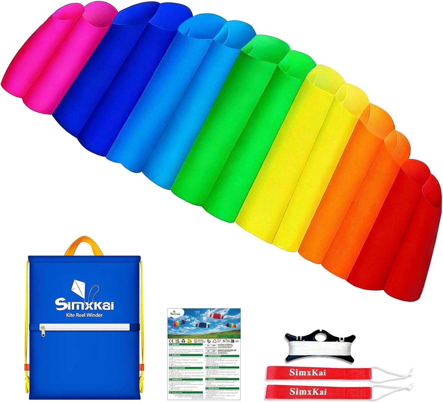 Simxkai 2-Line Mat Kite for Beginners & Enthusiasts – Complete Set with 2×25 m Line on Winder