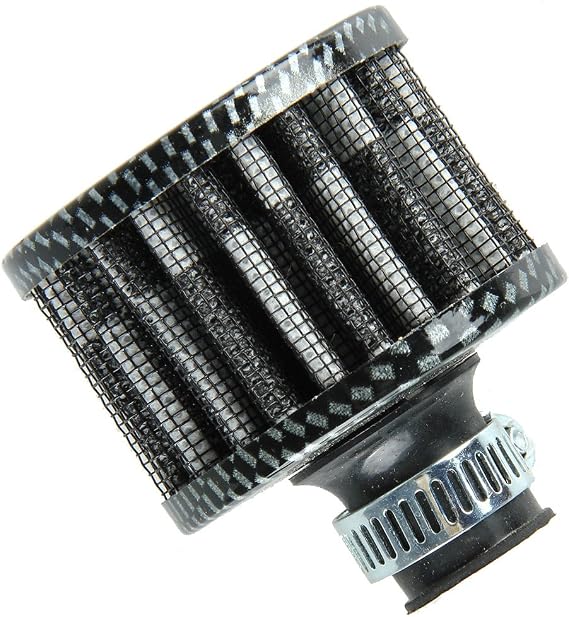 12mm Mini Carbon Fiber Universal Car Motor Cone Cold Clean Air Intake Filter Turbo Vent Vehicle