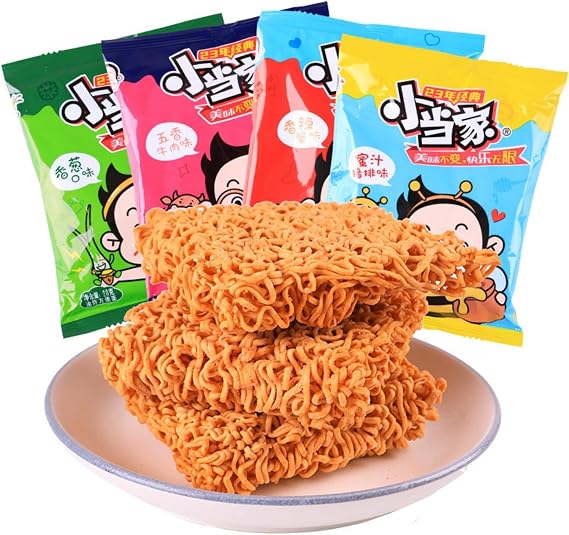 SntCrave Crispy Dry Noodle Snack 80g, 4 Packs | 4 Mixed Flavours