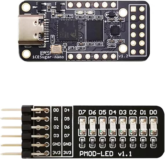 iCESugar-Nano FPGA Development Board with PMOD-LED Expansion Module