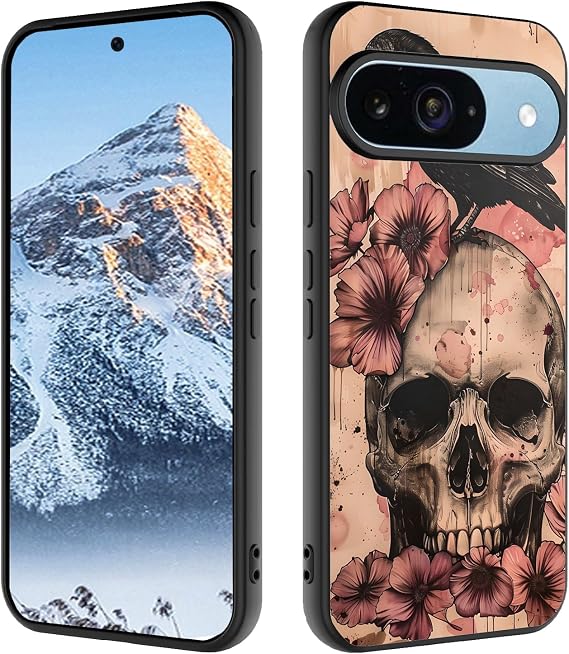 Google Pixel 9/9 Proケース、ソフトスクラッチプルーフ耐衝撃シリコン超薄型ケース、ワイヤレス充電対応、Google Pixel 9/Pixel 9 Pro 2024ケースに適しています、カラスカル
