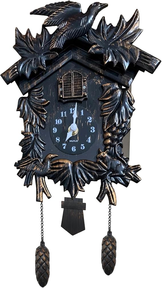 WALPLUS 24x31x13cm Black Forest Cuckoo Clock Classic Clock Home DIY Decoration Office Accessories Minimalist Design Bedroom Decor Stylish Living Room Gift
