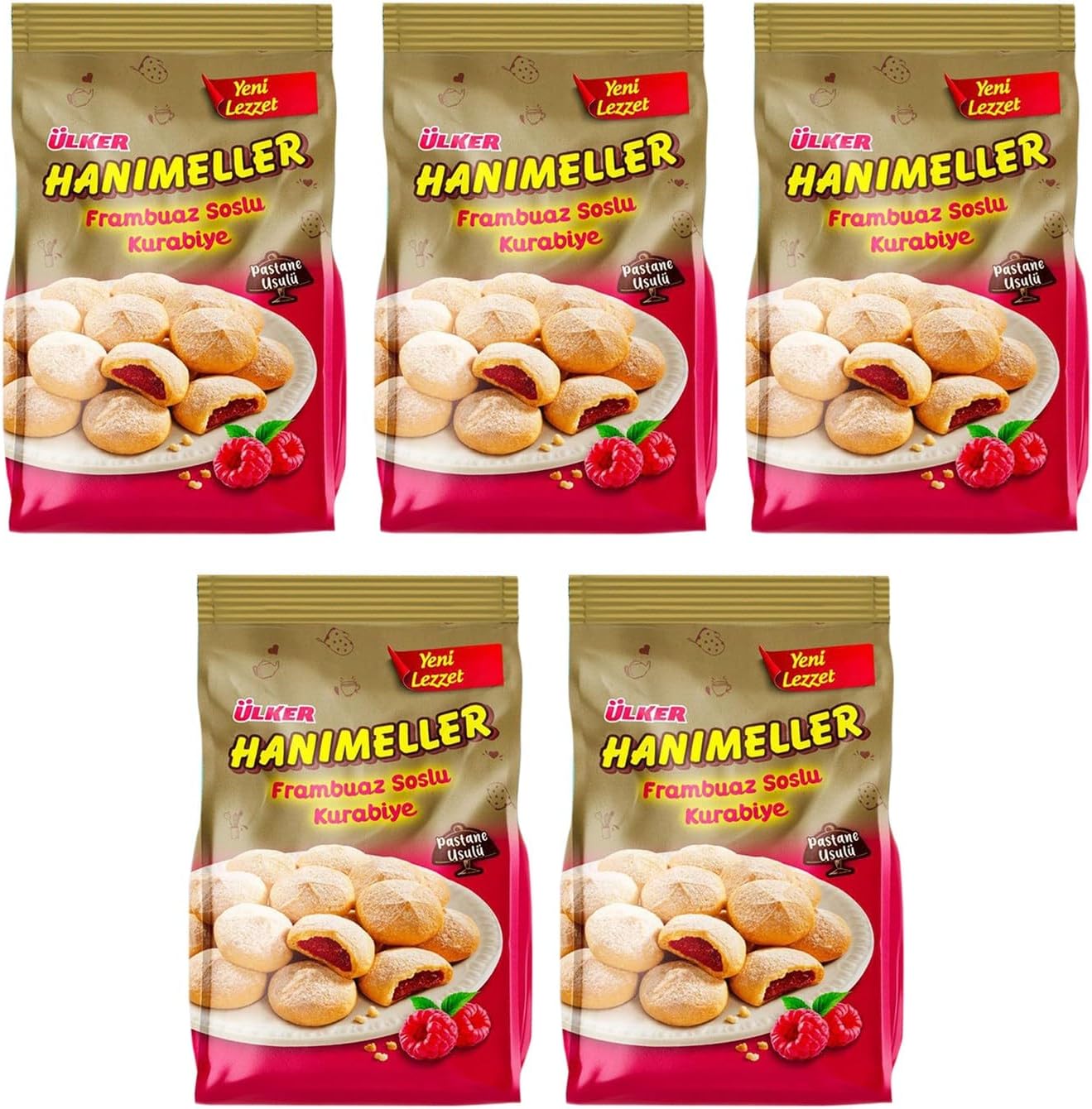 lker Hanımeller Cookies with Raspberry Sauce 150 gr x 5 Pieces