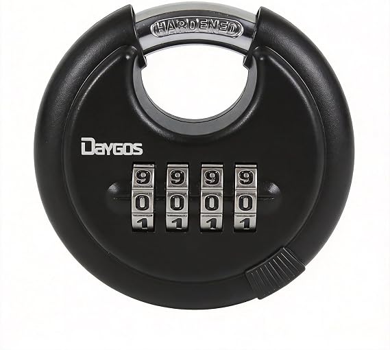 DAYGOS Padlocks with Code, Outdoor Disc Combination Pad Lock (Black, 1pcs)