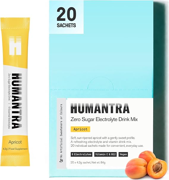 Humantra Electrolytes Powder Hydration Sachets - Apricot, 20ct