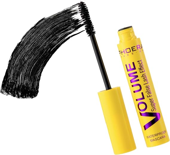 Volume False Lash Effect Fiber Mascara – Smudge-Proof, Long-Lasting, Waterproof Eyelash Mascara – Up to 12x More Volume, 24H Wear – Clean, Vegan, Hypoallergenic Formula