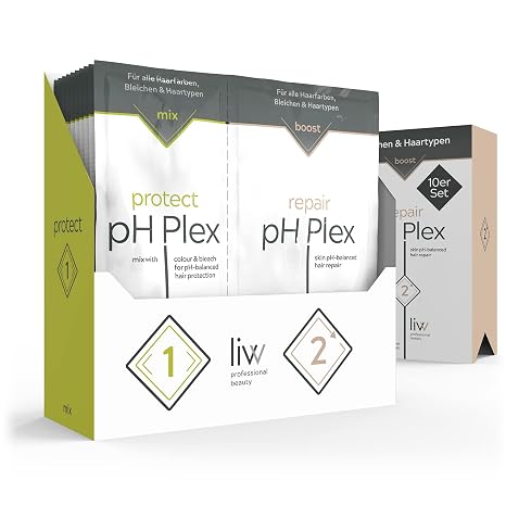 pH Plex 1 & 2 - Protection & Repair Traveling Styling Kit Protects Hair During Dyeing / Bleaching Repairs Damaged Hair Suitable for All Hair Types