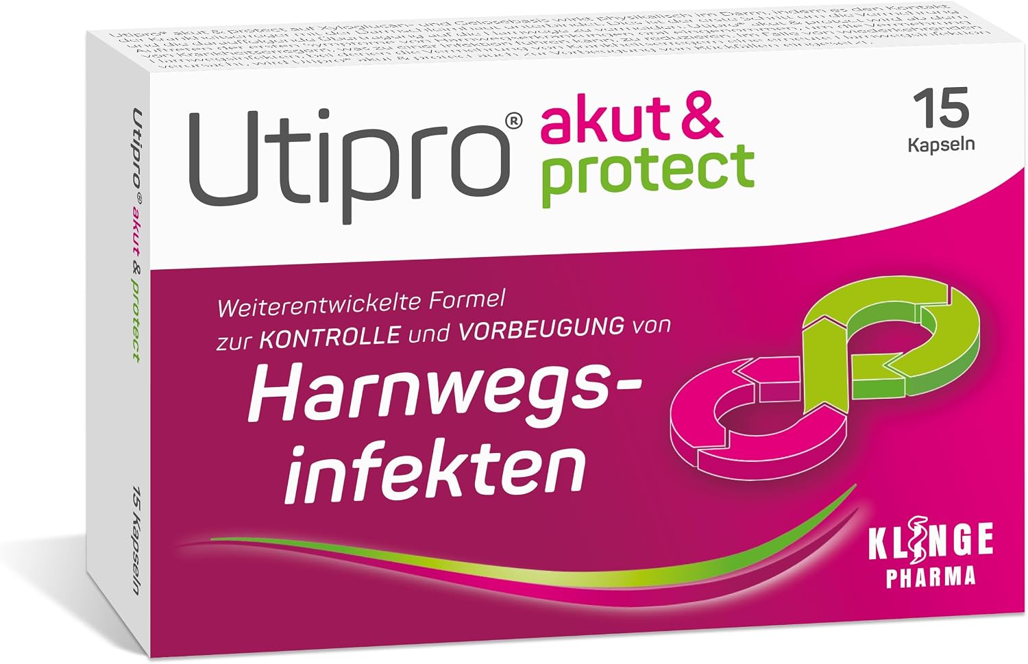 Utipro akut & protect, triple strength for acute and recurrent cystitis, acute and preventative, supports antibiotic therapy, reduces bacteria in the bladder and intestines, pack of 15