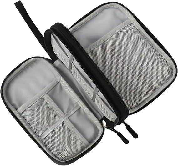 Electronics Accessories Organiser Bag,Travel Accessories,Travel Essentials Cable Bag Waterproof Cable Organiser Bag,Travel Gadget Bag, Holiday Essentials for Men Women, 8.5 x 5 Inch, Black