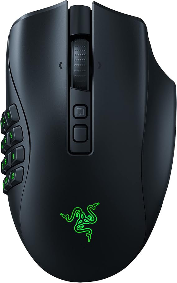 Razer Naga V2 Pro - Kablosuz MMO Oyun Faresi (HyperScroll Tekerlek, Uyarlanabilirlik ve Kontrol, HyperSpeed Kablosuz, 30K Optik Sensör, Optik Fare Anahtarları Gen-3) Siyah
