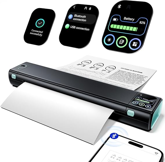 Phomemo M08D Portable Printer with Touchscreen Supports US Letter & A4