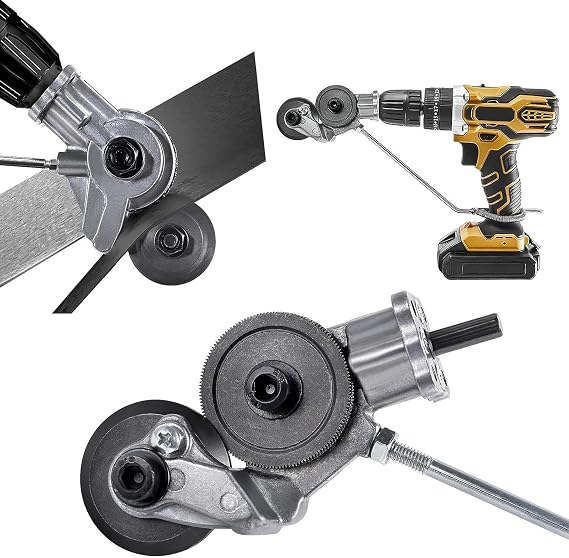 Electric Drill Plate Cutter, Metal Sheet Cutter, Electric Drill Shears Attachment Nibbler for Fast and Precise Cutting of Iron, Steel, Aluminum, and