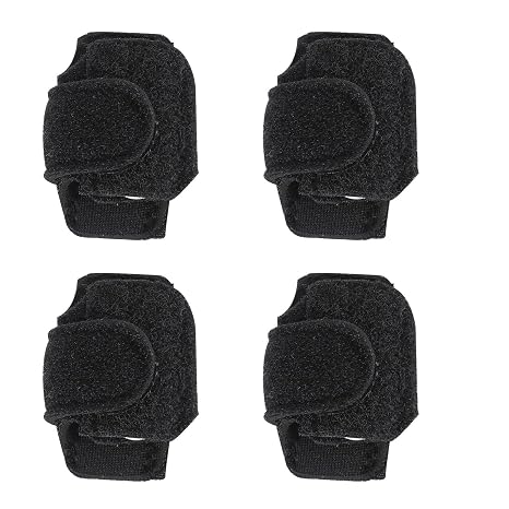4-Piece Toe Straighteners, Black Toe Splint Support for Bent Toes