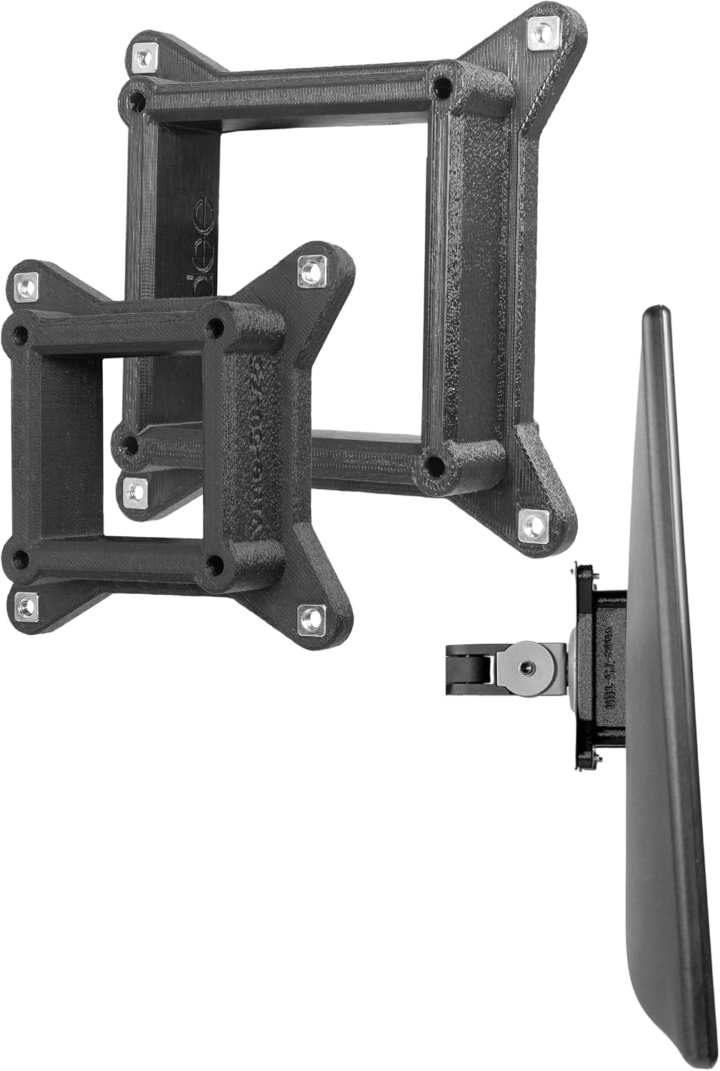 3IDEE Universal VESA Adapter Set 50 x 50 to 75 x 75 mm and 75 x 75 to 100 x 100 mm - for Extending the VESA Hole Pattern - VESA Plate Compatible with Many Monitor Models (HP, MSI, Samsung, Dell etc.)