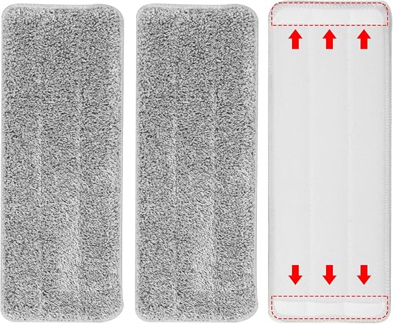 Microfiber Mop, Spare Mop, Mop Head, 12.6 x 4.7 inches 32 x 12 cm, Replacement Cloth, Set of 3, Mop Replacement Pad, Micro Mop Replacement Pad, Easy to Install, Gray
