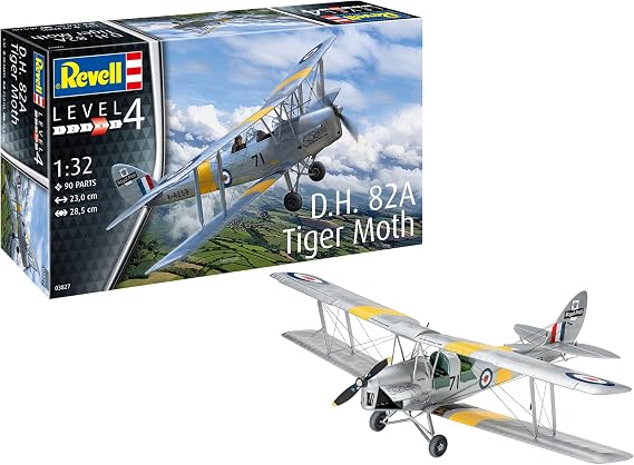 Revell 03827 D.H. 82A Tiger Moth 1:32 Scale Unbuilt/Unpainted Plastic Model Kit