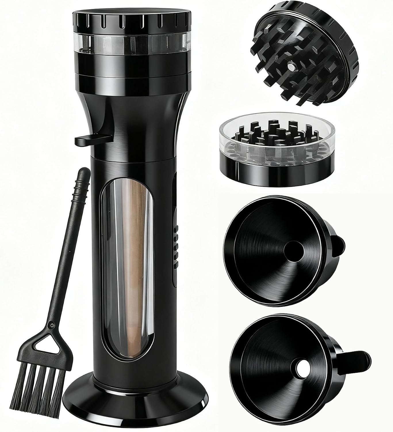 2in1Spices Grinder Cone Loader,Cone Rolling Machine for King Size, All In One Portable Aluminum Alloy Grinder Cone Filling Machine for Kitchen