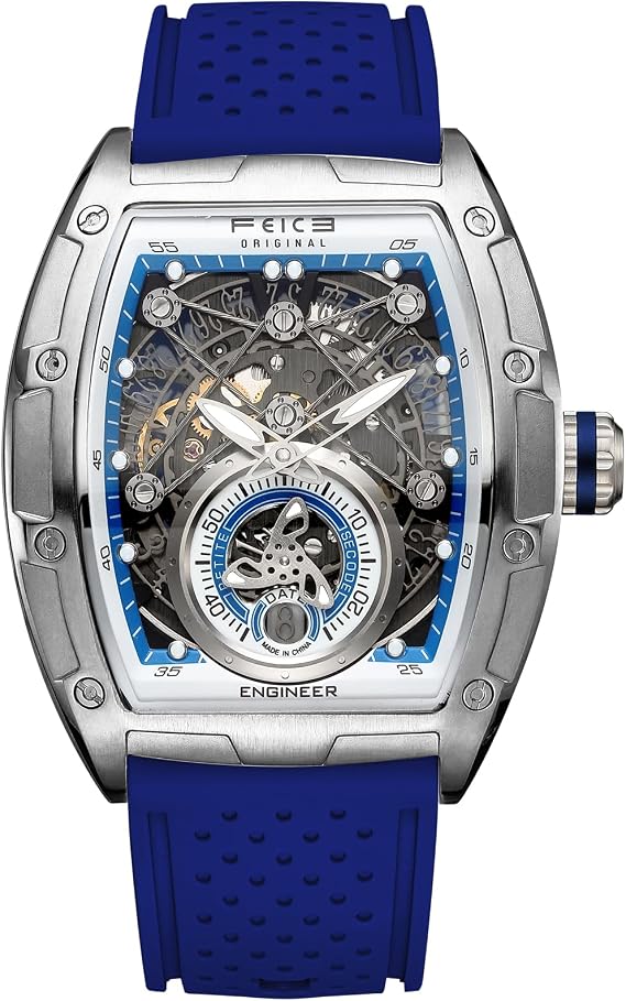 FEICE FM503 Men's Automatic Skeleton Blue Watch Automatic
