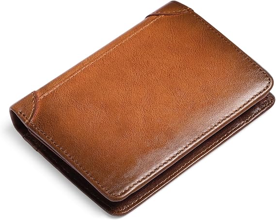GAEKEAO Mens Wallets RFID Blocking Genuine Leather Slim Wallets for Men with 2 ID Window