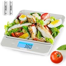 Duronic Digital Kitchen Scales KS100 GY Electronic Kitchen Scale with Bowl Measuring Weighing Scale Grey Baking Scale for Cooking Baking Mail Pet Food Measurement Baker Weight Scale, Tare LCD Display