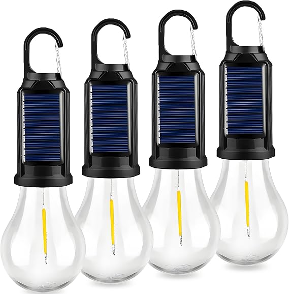 ソーラーキャンプランタン 4個パック ポータブル Led ソーラー Usb 充電式ランタン 懐中電灯 緊急吊り下げライト 屋内 屋外 ホーム 停電 ハイキング ハリケーン 4