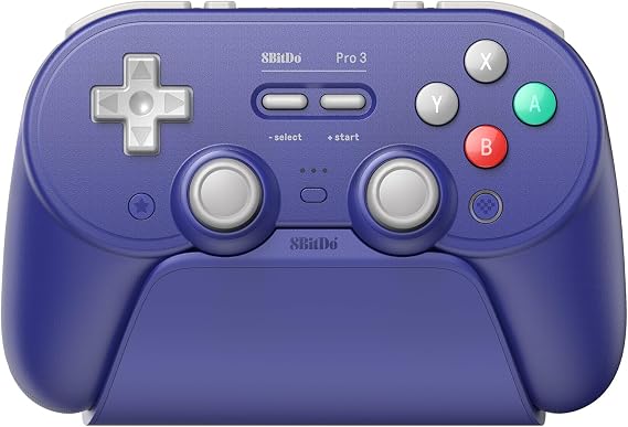 8BitDo Pro 3 Bluetooth Controller for Switch/Switch 2 – TMR Joysticks, Swappable ABXY Buttons, Pro Back Buttons, Charging Dock, Hall Effect Triggers, for Windows, Apple, SteamOS, Android - Purple | TMR Joysticks, Swappable ABXY Buttons, Pro Back Buttons, Charging Dock, Hall Effect Triggers, for SteamOS & Apple