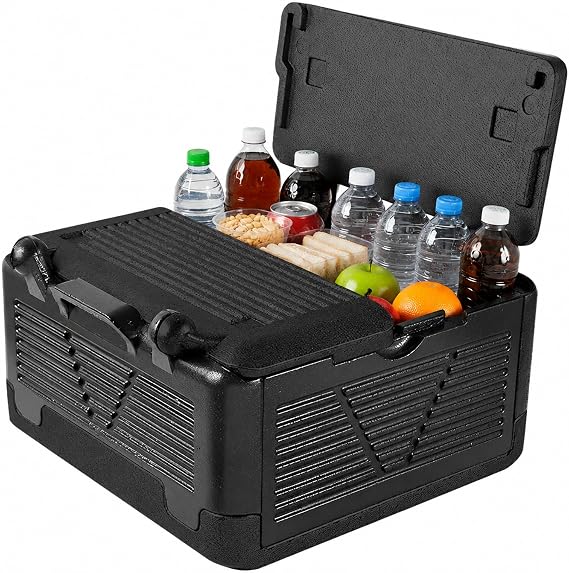 Foldable Styrofoam Box, Large Polystyrene Thermal Box with Integrated Lid, Multifunctional Cool Box, Transport Box for Camping, Picnics, Food Transport