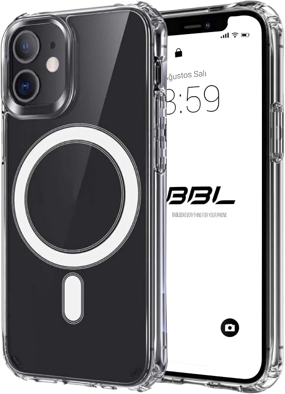 Babilden iPhone 12/12 Pro İçin Kılıf Kamera Korumalı Magsafe İle Uyumlu Kablosuz Şarj Özellikli Şeffaf Telefon Kılıfı
