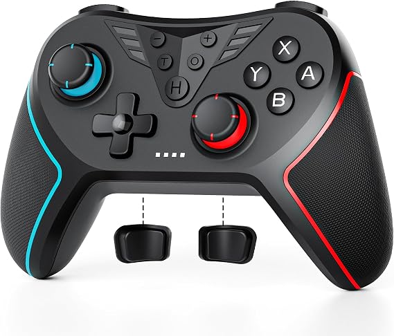 LATEC Mando para Switch/Switch 2, Mandos Switch Inalambrico para Swith Lite/Switch OLED con Hall Joystick/Programable Botón/Gyro Axis/Vibración Regulable/Función Turbo y Captura de Pantalla,