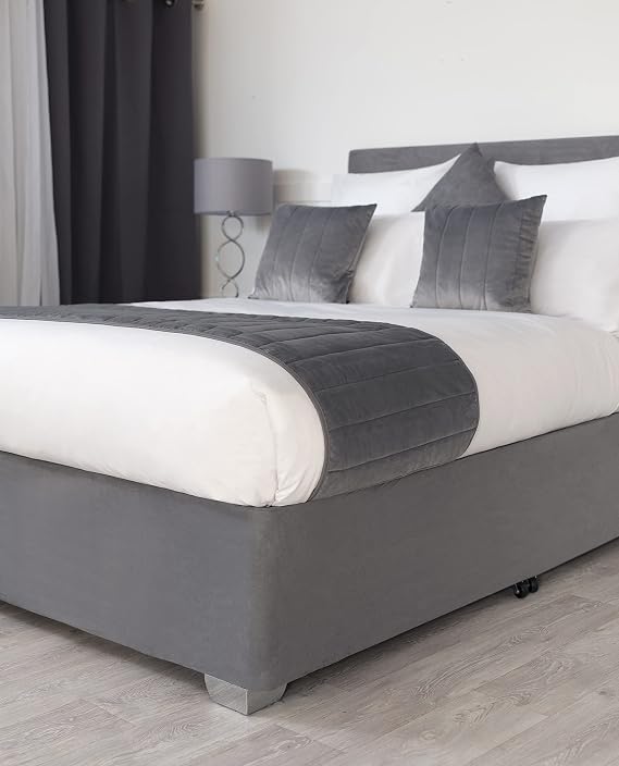 Belledorm Divan Bed Base Wrap Deep Fit Valance in King Bed Size in Charcoal Grey 19" (48cm) Deep