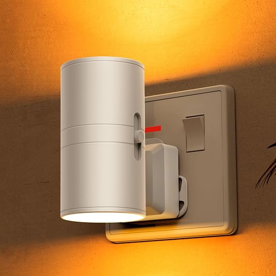 LOHAS-LED Plug in Night Light,Dimmable 0-100LM,Dusk to Dawn Sensor,Amber