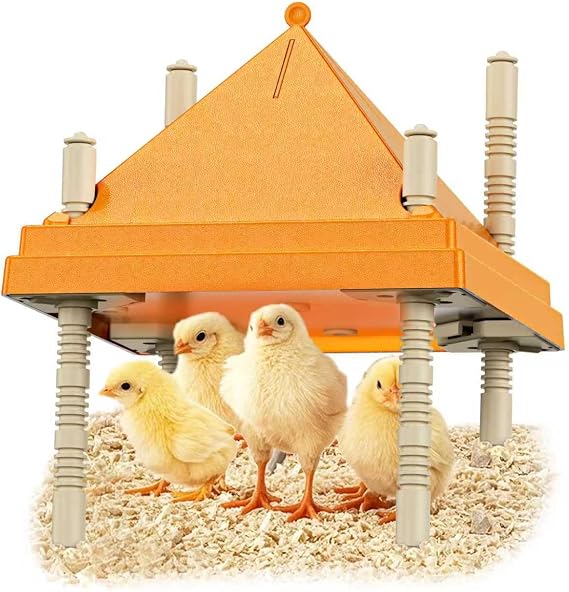 Brooder Plate for Chicks,10" x 10" Heat Plate for Chicks with Triangular Cone Anti-Perch Design