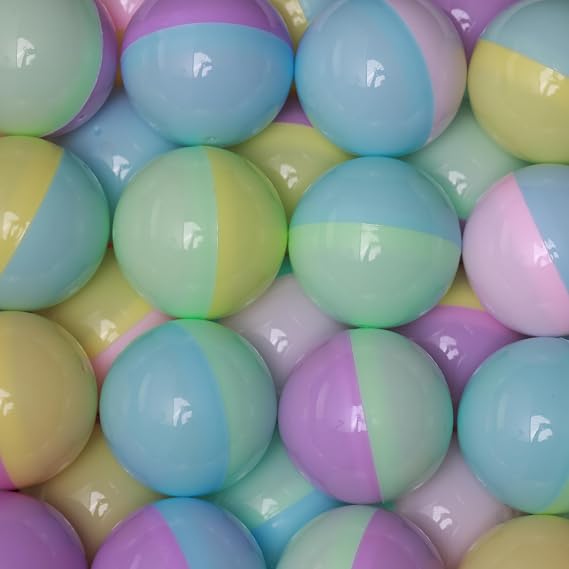 Capsule Vending Machine Pastel Colored Round Capsules Empty 100 pcs 2 inch - Gumball Machine Capsules Bulk Party Favor Containers - Easter Basket Stuffers Pinata Stuffers DIY Craft Supplies