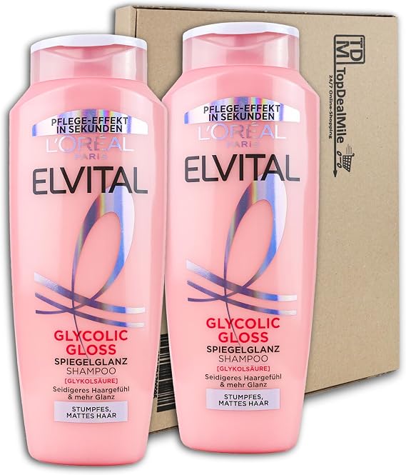 TopDealMile Storage Pack for Loreal Elvital Shampoo Glycolic Gloss Mirror Gloss 2 x 300 ml