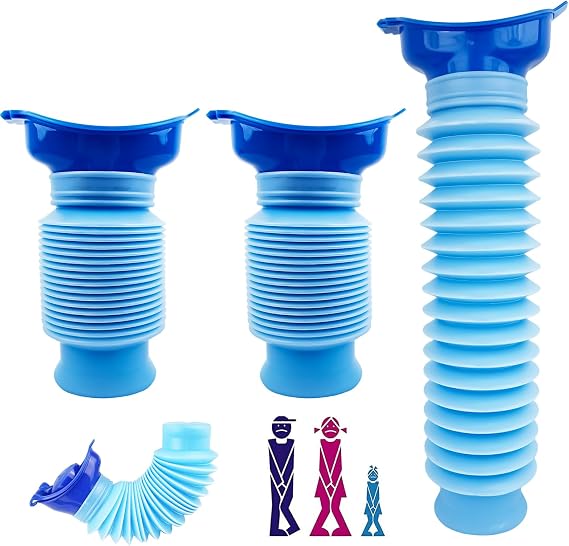 2 Pcs Shrinkable Urinal, 750ml Male Female Portable Mobile Toilet