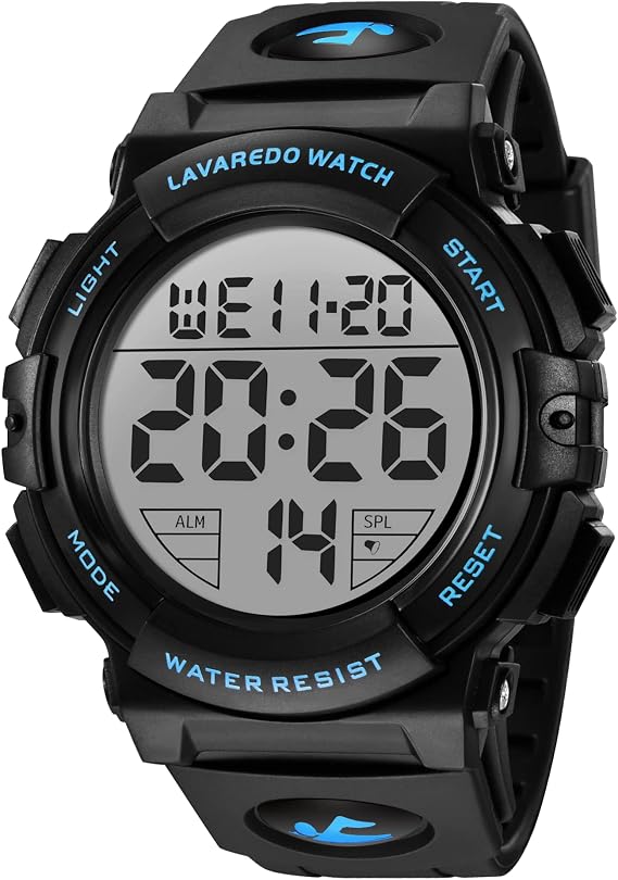 Digital Watch, Mens Digital Watch Military Watches for Men 5ATM Waterproof Outdoor Sports Watch with Light/Alarm/Date/Shockproof/Chronograph, Gift