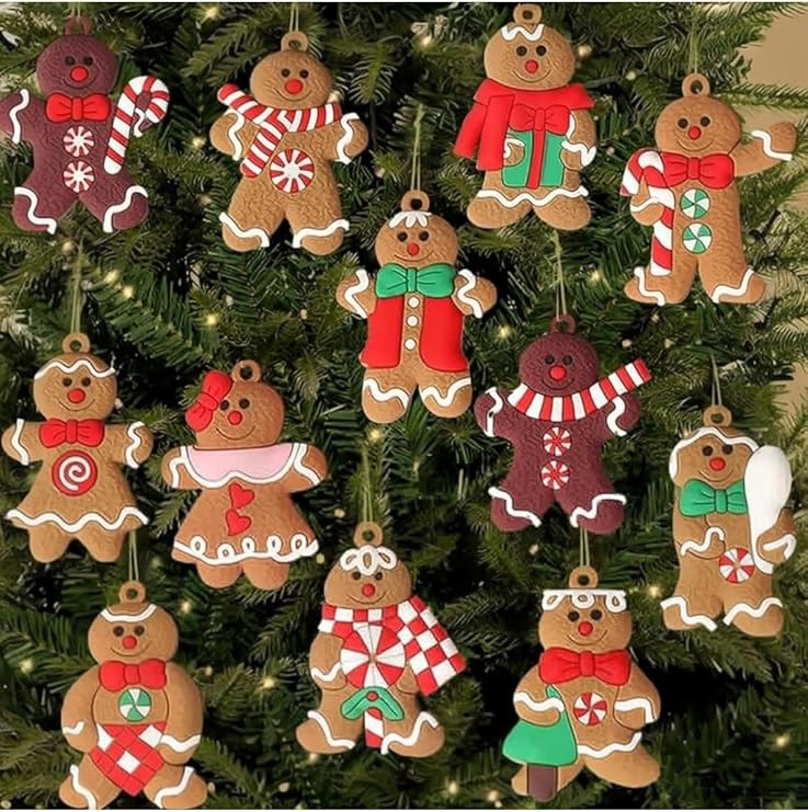 Yenigeldi Mini Noel Süsleri Seti 3’Lü Zencefilli Adam Yılbaşı Ağacı Süsü Dekoratif Hediye Ornament